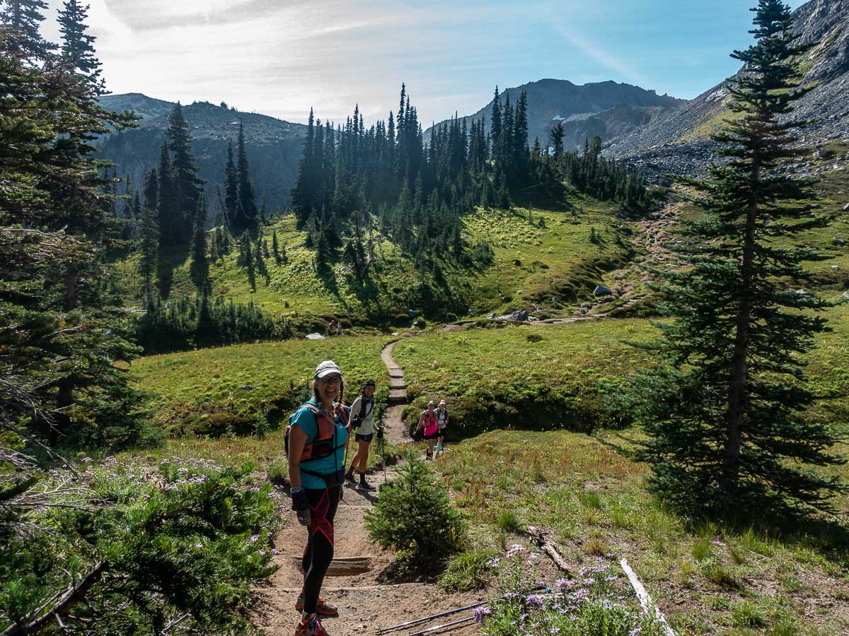 dropping into Mystic Lake Valley